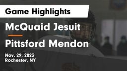 McQuaid Jesuit  vs Pittsford Mendon  Game Highlights - Nov. 29, 2023