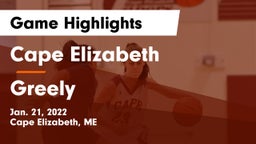 Cape Elizabeth  vs Greely  Game Highlights - Jan. 21, 2022