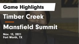 Timber Creek  vs Mansfield Summit  Game Highlights - Nov. 13, 2021