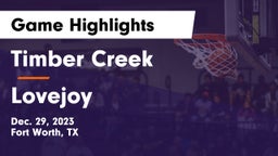 Timber Creek  vs Lovejoy  Game Highlights - Dec. 29, 2023