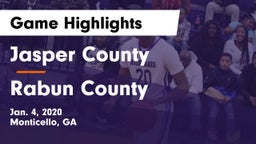 Jasper County  vs Rabun County  Game Highlights - Jan. 4, 2020