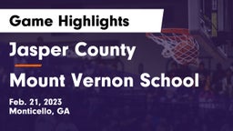 Jasper County  vs Mount Vernon School Game Highlights - Feb. 21, 2023