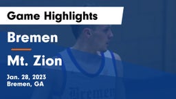 Bremen  vs Mt. Zion  Game Highlights - Jan. 28, 2023