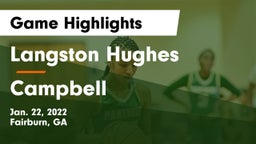Langston Hughes  vs Campbell  Game Highlights - Jan. 22, 2022