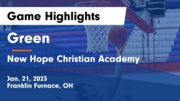 Green  vs New Hope Christian Academy Game Highlights - Jan. 21, 2023