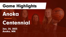 Anoka  vs Centennial  Game Highlights - Jan. 24, 2023