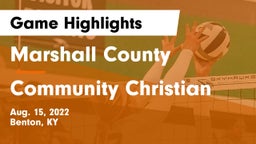 Marshall County  vs Community Christian Game Highlights - Aug. 15, 2022
