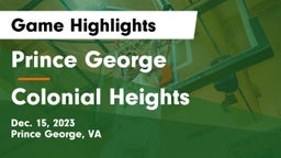 Prince George  vs Colonial Heights  Game Highlights - Dec. 15, 2023