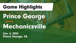 Prince George  vs Mechanicsville  Game Highlights - Jan. 4, 2024