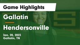 Gallatin  vs Hendersonville  Game Highlights - Jan. 20, 2023