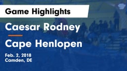 Caesar Rodney  vs Cape Henlopen  Game Highlights - Feb. 2, 2018