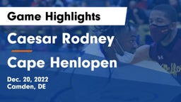 Caesar Rodney  vs Cape Henlopen  Game Highlights - Dec. 20, 2022