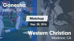 Matchup: Ganesha  vs. Western Christian 2016