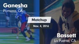Matchup: Ganesha  vs. Bassett  2016