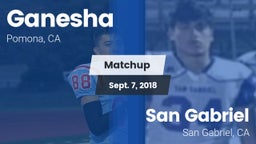 Matchup: Ganesha  vs. San Gabriel  2018
