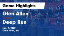 Glen Allen  vs Deep Run  Game Highlights - Jan. 7, 2022