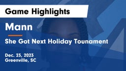 Mann  vs She Got Next Holiday Tounament Game Highlights - Dec. 23, 2023