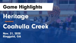 Heritage  vs Coahulla Creek  Game Highlights - Nov. 21, 2020