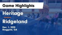 Heritage  vs Ridgeland  Game Highlights - Dec. 1, 2020