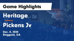 Heritage  vs Pickens Jv Game Highlights - Dec. 8, 2020