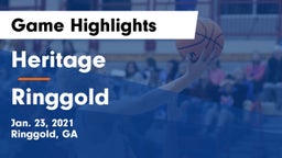 Heritage  vs Ringgold  Game Highlights - Jan. 23, 2021