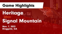 Heritage  vs Signal Mountain Game Highlights - Nov. 7, 2023