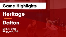 Heritage  vs Dalton  Game Highlights - Dec. 5, 2023