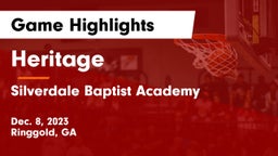 Heritage  vs Silverdale Baptist Academy Game Highlights - Dec. 8, 2023