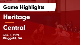 Heritage  vs Central  Game Highlights - Jan. 5, 2024