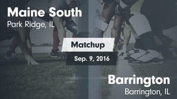 Matchup: Maine South High vs. Barrington  2016