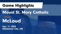 Mount St. Mary Catholic  vs McLoud  Game Highlights - Jan. 11, 2022