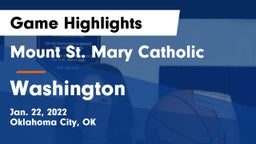 Mount St. Mary Catholic  vs Washington  Game Highlights - Jan. 22, 2022