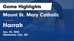 Mount St. Mary Catholic  vs Harrah  Game Highlights - Jan. 25, 2022