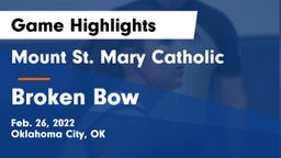 Mount St. Mary Catholic  vs Broken Bow  Game Highlights - Feb. 26, 2022