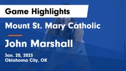 Mount St. Mary Catholic  vs John Marshall  Game Highlights - Jan. 20, 2023