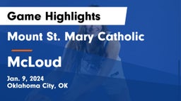 Mount St. Mary Catholic  vs McLoud  Game Highlights - Jan. 9, 2024