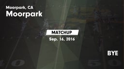 Matchup: Moorpark  vs. BYE 2016