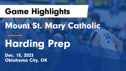 Mount St. Mary Catholic  vs Harding Prep  Game Highlights - Dec. 15, 2023
