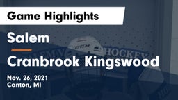 Salem  vs Cranbrook Kingswood  Game Highlights - Nov. 26, 2021