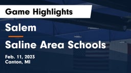 Salem  vs Saline Area Schools Game Highlights - Feb. 11, 2023