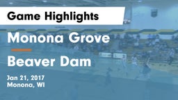 Monona Grove  vs Beaver Dam  Game Highlights - Jan 21, 2017