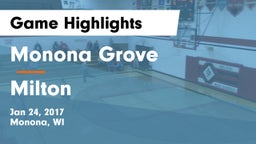 Monona Grove  vs Milton  Game Highlights - Jan 24, 2017