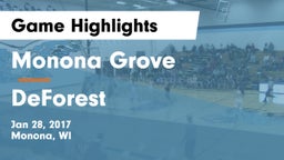 Monona Grove  vs DeForest  Game Highlights - Jan 28, 2017