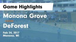 Monona Grove  vs DeForest  Game Highlights - Feb 24, 2017