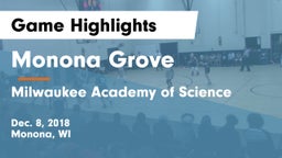 Monona Grove  vs Milwaukee Academy of Science  Game Highlights - Dec. 8, 2018