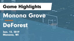 Monona Grove  vs DeForest  Game Highlights - Jan. 12, 2019