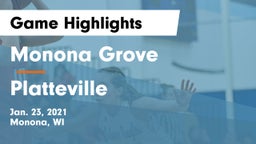 Monona Grove  vs Platteville  Game Highlights - Jan. 23, 2021