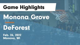 Monona Grove  vs DeForest  Game Highlights - Feb. 26, 2022