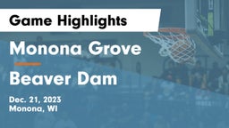 Monona Grove  vs Beaver Dam  Game Highlights - Dec. 21, 2023