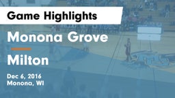Monona Grove  vs Milton  Game Highlights - Dec 6, 2016